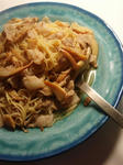 【きのこと豚肉のパスタ】