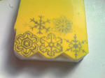 雪の結晶はんこ:下描き転写後