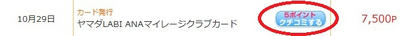モッピーで「ヤマダLABI ANAマイレージクラブカード 」認証されました。