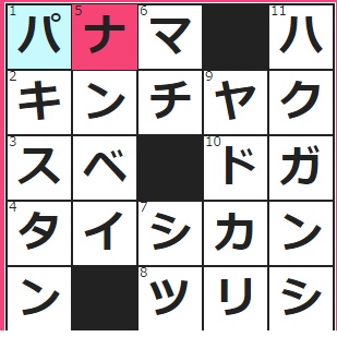 すぐたま　クロスワードの答え　2016/12/7　――帽　――運河　ノーベル平和賞を受賞者したマララ・ユスフザイさんの出身国