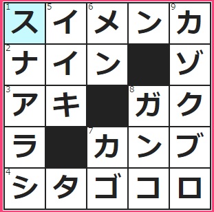 ポイントタウン　クロスワード答え　2016/4/4　見えないところ。密かに事が運んだりする　砂漠での激しい強風