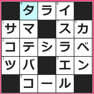 げん玉　クロスワード答え　2016/12/7　初めてのスーツ、――になってるね　首の下から肩にかけてあるゴリゴリしたところ