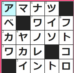 チャンスイット　クロスワード答え　6/26　酸味が少なめに改良されたナツミカンの栽培品種