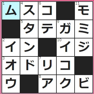 ポイントタウン　クロスワード答え　2016/3/29　男の子ども。３文字目をメにすると性別が変わる　元素記号Ｓ。火薬の原料になる