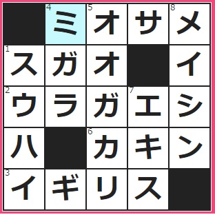 7/2フルーツメールクロスワード