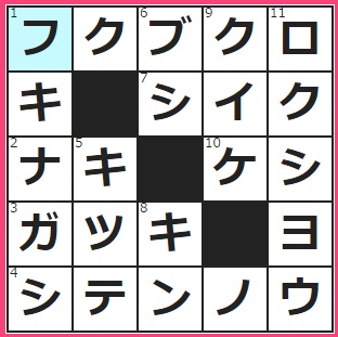 7/11フルーツメールクロスワード