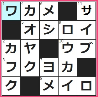 8/19フルーツメールクロスワード