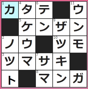 12/3フルーツメールクロスワード