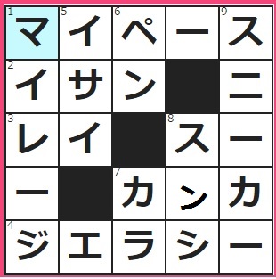 12/29フルーツメールクロスワード