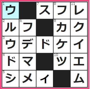 1/7フルーツメールクロスワード