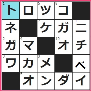 1/7フルーツメールクロスワード