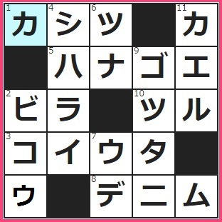 1/27フルーツメールクロスワード