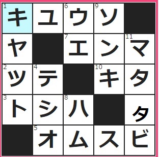 2/24フルーツメールクロスワード