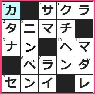 4/12フルーツメールクロスワード