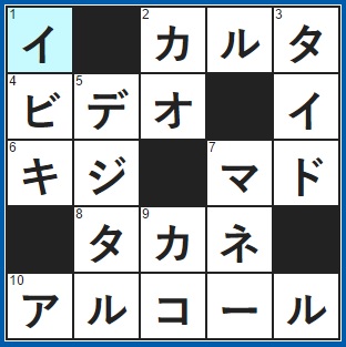 5/7フルーツメールクロスワード