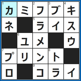 8/1クロスワード答え