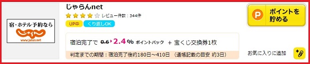 じゃらん.netで2.4％還元