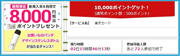 楽天カードで1万円