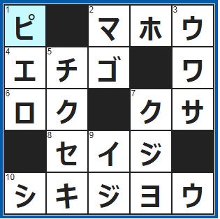 ポイントサイト　クロスワード答え　2019/2/15　おとぎ話に出てくる不思議な術　サーカスの道化師