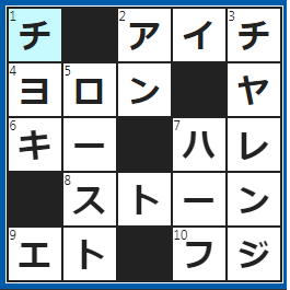 クロスワードの答え　2023/3/25　名古屋城がある県