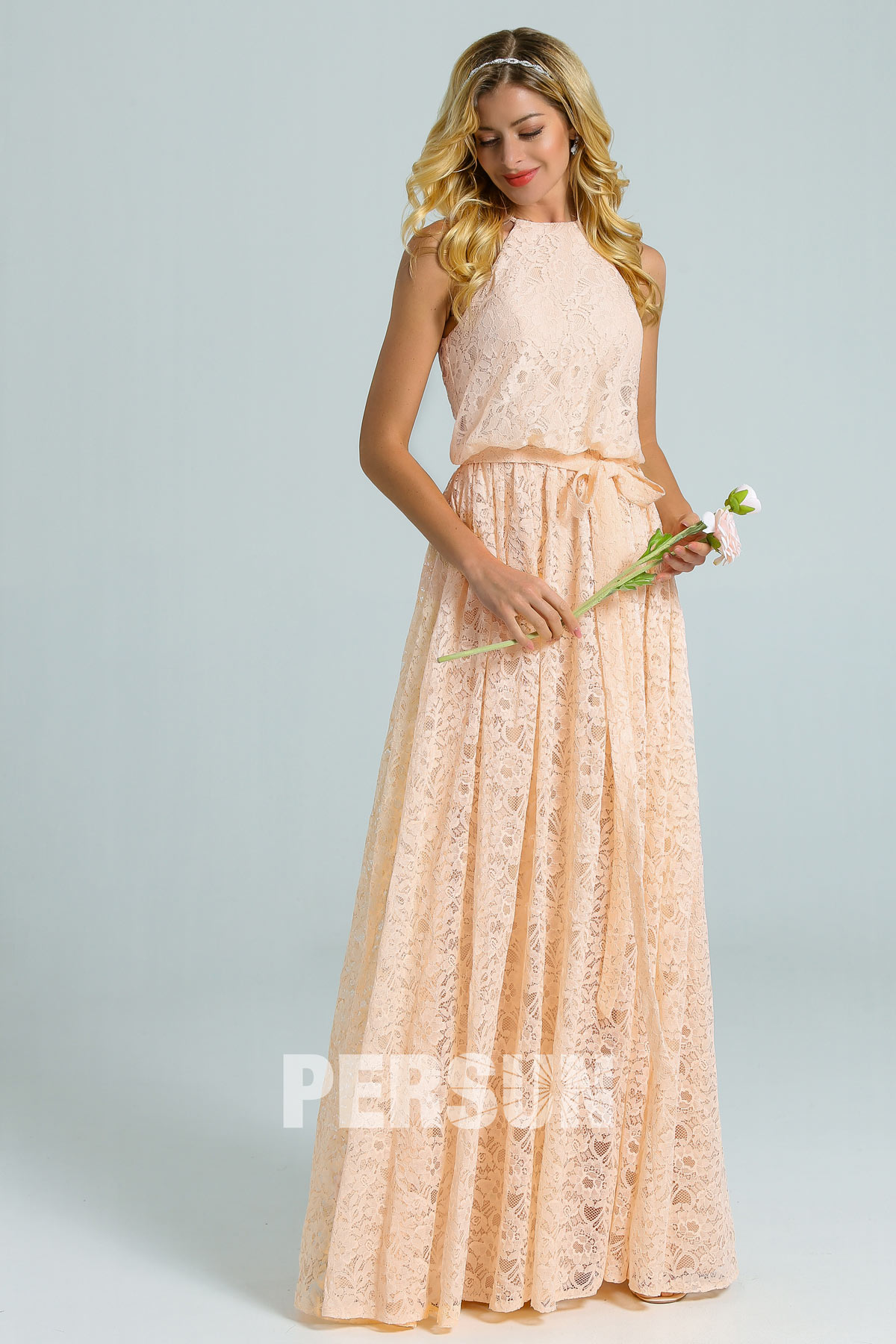 Robe Robe dentelle décontractée couleur nude