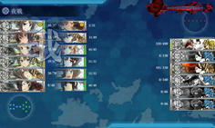夜戦突入時　敵艦は2隻のみなので旗艦への攻撃は半々、悪くない