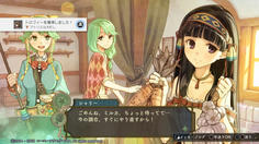 お母さんが見守る中で仲良く調合をするシャリー達　とってもあったかいイラストです(^^)