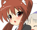 みえませんがクドはだきついてます
