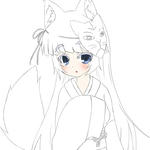 しろ和きつねさんお面あり