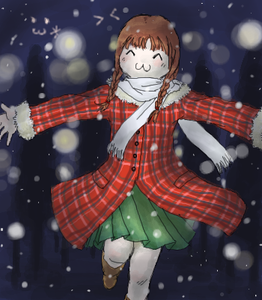 夜景女の子ブーン