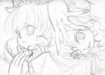 ＢＭＲ表紙２（下書き）「う、うゆ～？？」（精霊の館）