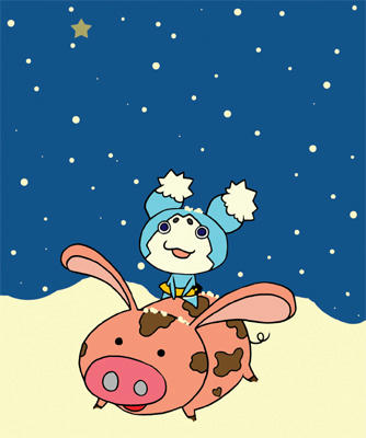 ミュウとブウサギと雪
