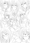 ヘタ女子　線画