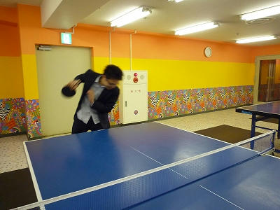 深夜卓球！！