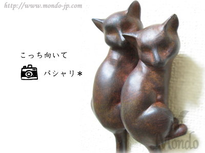 ２ニャン壁掛けフックハンガーです。 猫 アクセサリー CAT 猫グッズ Mondoオリジナル商品 関西圏大阪の拘りシルバーアクセサリーセレクトショップMondo（モンド）