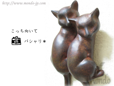 2ニャン壁掛けフックハンガーです。 猫 アクセサリー CAT 猫グッズ Mondoオリジナル商品 関西圏大阪の拘りシルバーアクセサリーセレクトショップMondo(モンド)