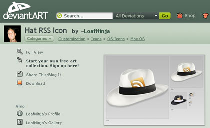 無料ハット（帽子）RSSアイコン