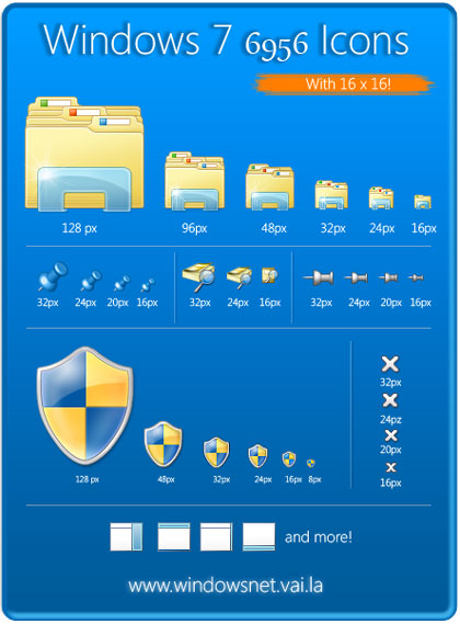 Windows7テーマの無料アイコン