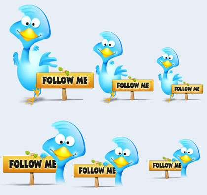 看板を持ったTwitterバード