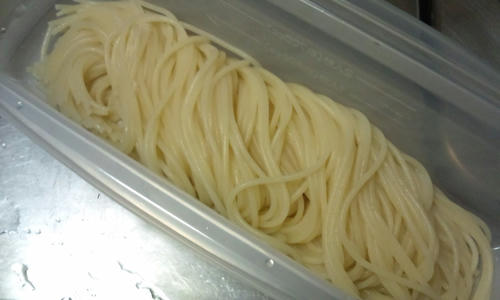 レンジでパスタ　茹で上がり