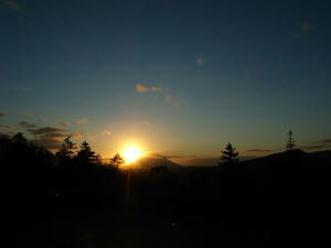 中山峠より望む羊蹄山の夕日