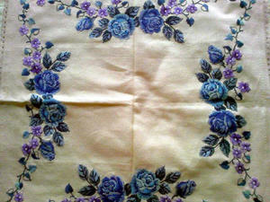 クロスステッチのブルーローズ