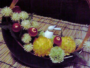 お月見プリザーブドフラワー