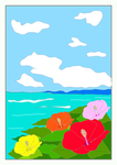 花　夏　ハイビスカス　認知症　ぬりえ