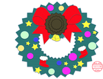 クリスマスリース　認知症　ぬりえ