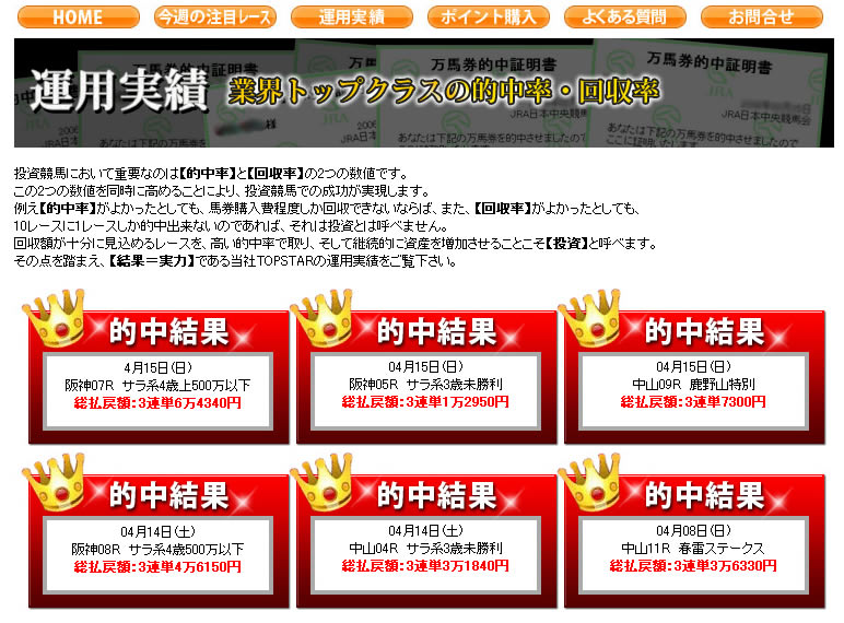 トップスター実績