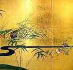 酒井抱一　四季花鳥図屏風　秋冬の雉