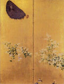 伝・俵屋宗達「月に秋草図屏風」（部分）