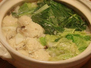 鶏つくねの塩味鍋