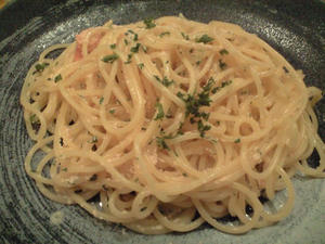 たらこクリームパスタ。